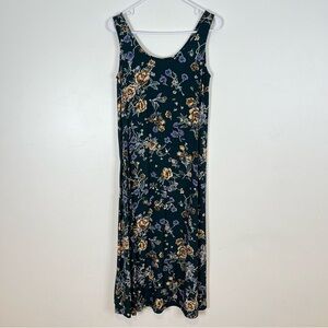 Vintage 90s Express Sleeveless Floral Midi Dress Size 1/2